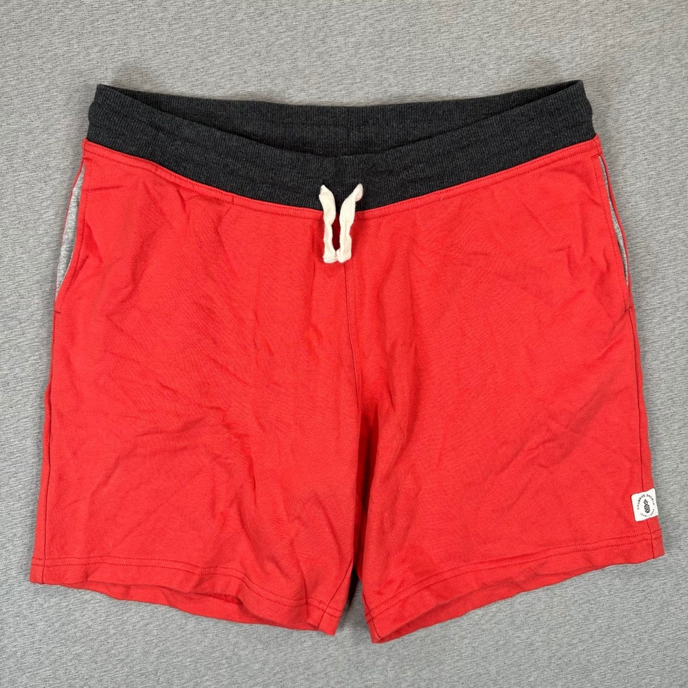 Chubbies French Terry Shorts Mens Large 7" Inseam Red Lounge Sweat Drawstring